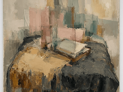 The Treadmill of Elsewhere: Notes on the Residency Industrial Complex — inline illustration (abstract_painterly, MAI-Image-2.5-Pro)
