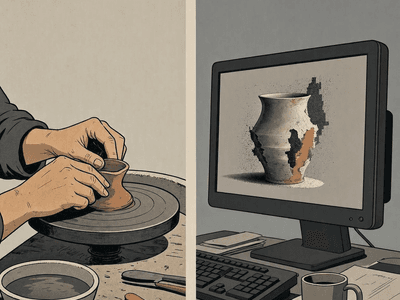 AI Art After the Hype: A Medium the Size of Ceramics — inline illustration (editorial_illustration, MAI-Image-2.5-Pro)