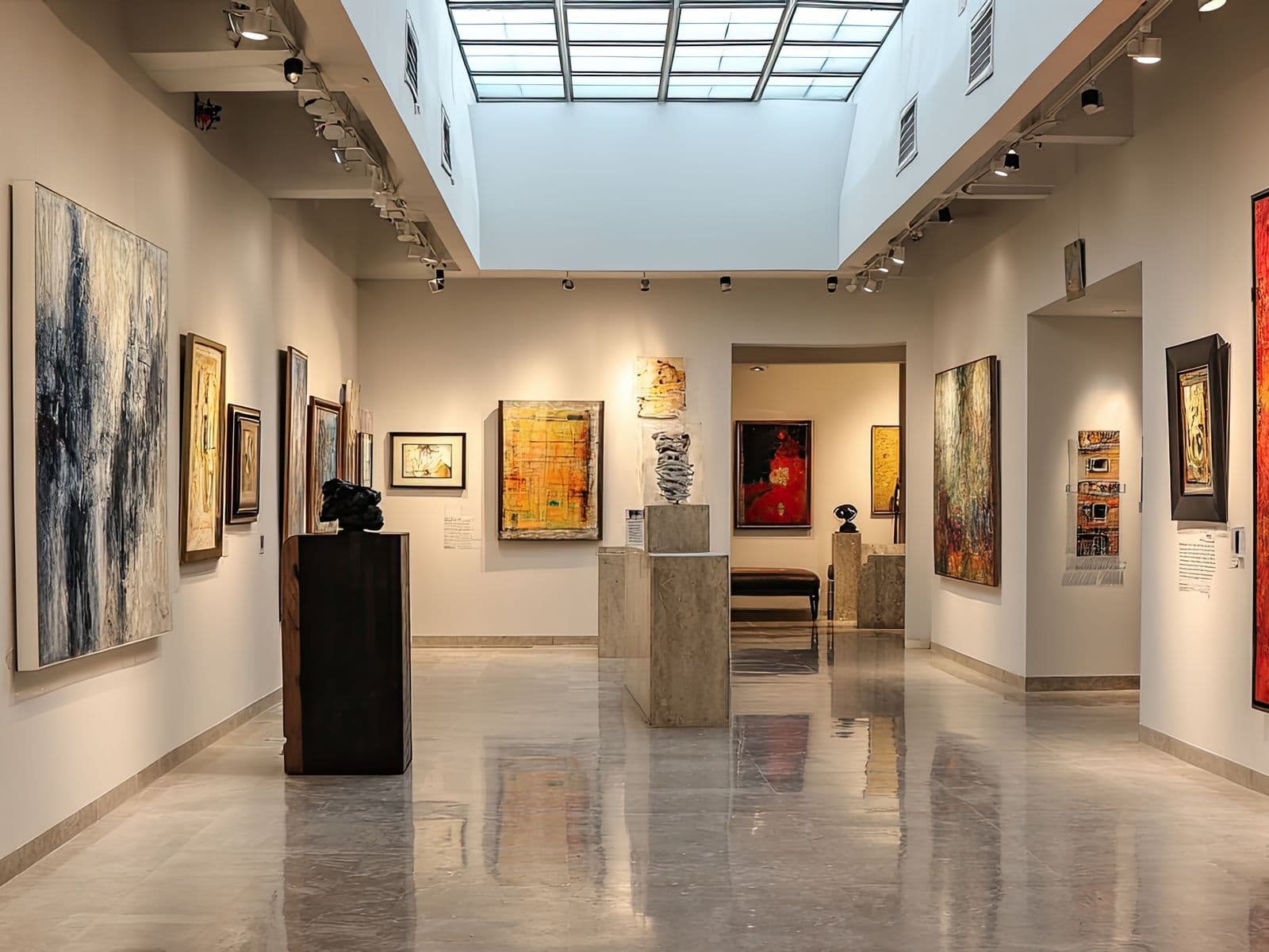Expansive white-cube gallery space